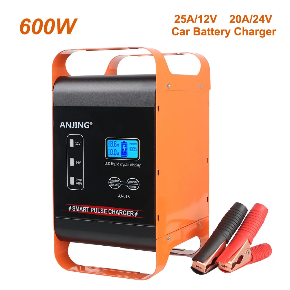 

600W Smart Car Battery Charger Pulse Repair Battery Charging For Motorcycle SUV Truck Car Battery Intelligent Multifunctional