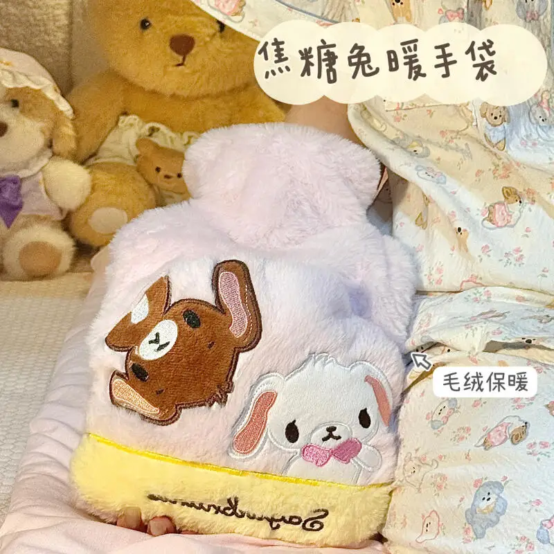 

1000 мл Sanrio Sugarbunnies мультяшная вышивка мягкая плюшевая силиконовая внутренняя подкладка для впрыска воды сумка для горячей воды сохраняет руки теплый подарок