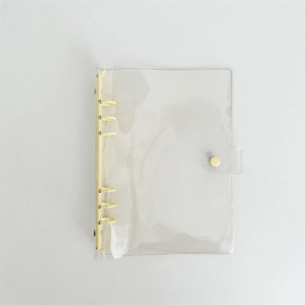 

PVC and Metal A5 Binder Transparent 6-hole Loose Leaf Notebook Shell Multiple Colors Waterproof Photocards Holder Students