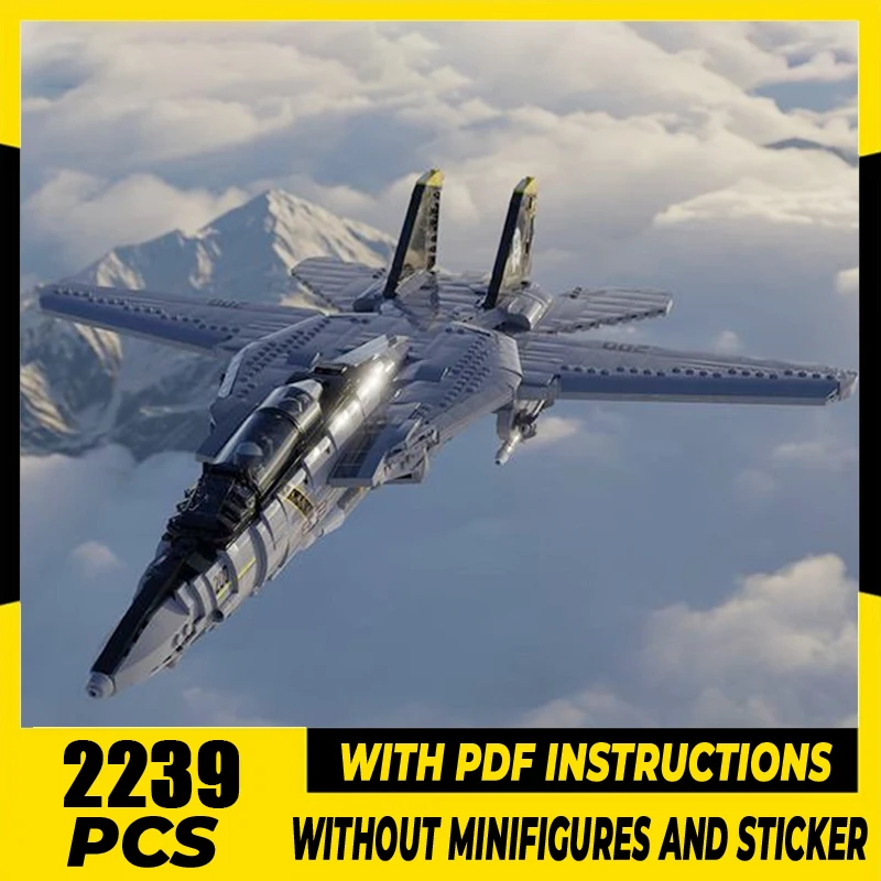 

Military Series Moc Building Bricks F14 Tomcat Fighter Model Technology Modular Aircraft Blocks DIY Set Assembly Christmas Gift