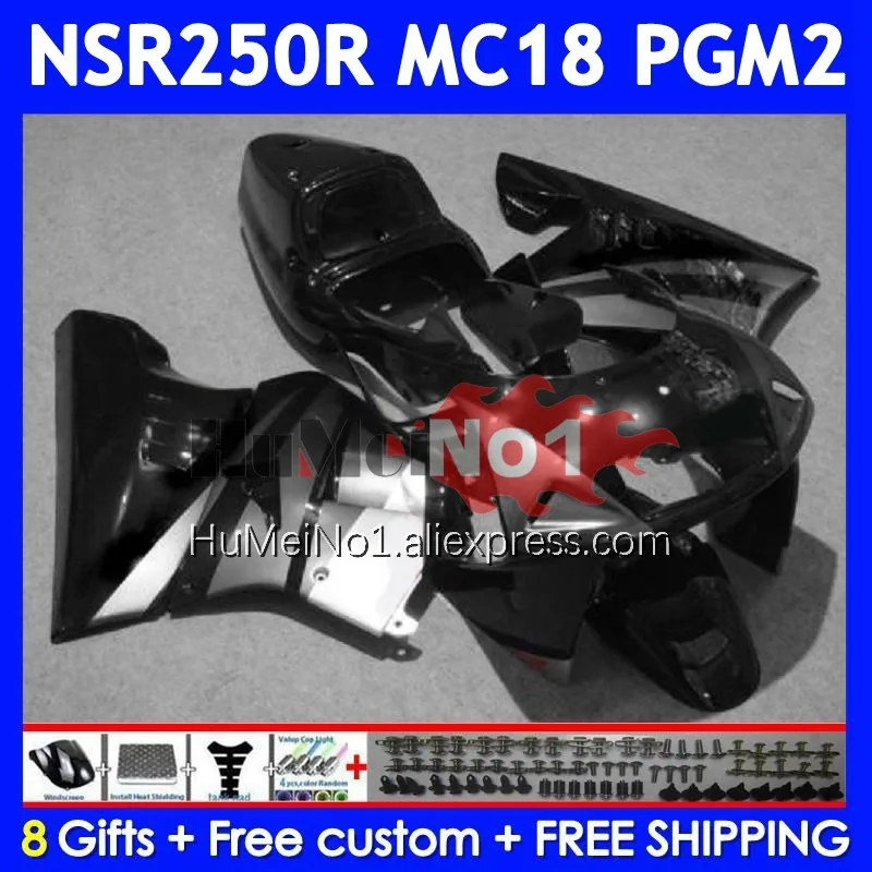 Body For HONDA NSR250R NS250 NSR 250 R NSR 250R Silvery blk 1988 1989 14No.30 MC16 MC18 PGM2 NSR250 RR NSR250RR 88 89 Fairings