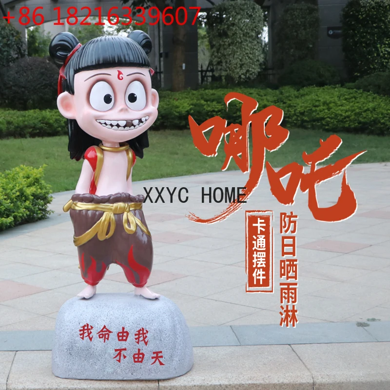 

Amusement Park Mall Entrance Welcome Cartoon Character GRP Sculpture Large Ornaments