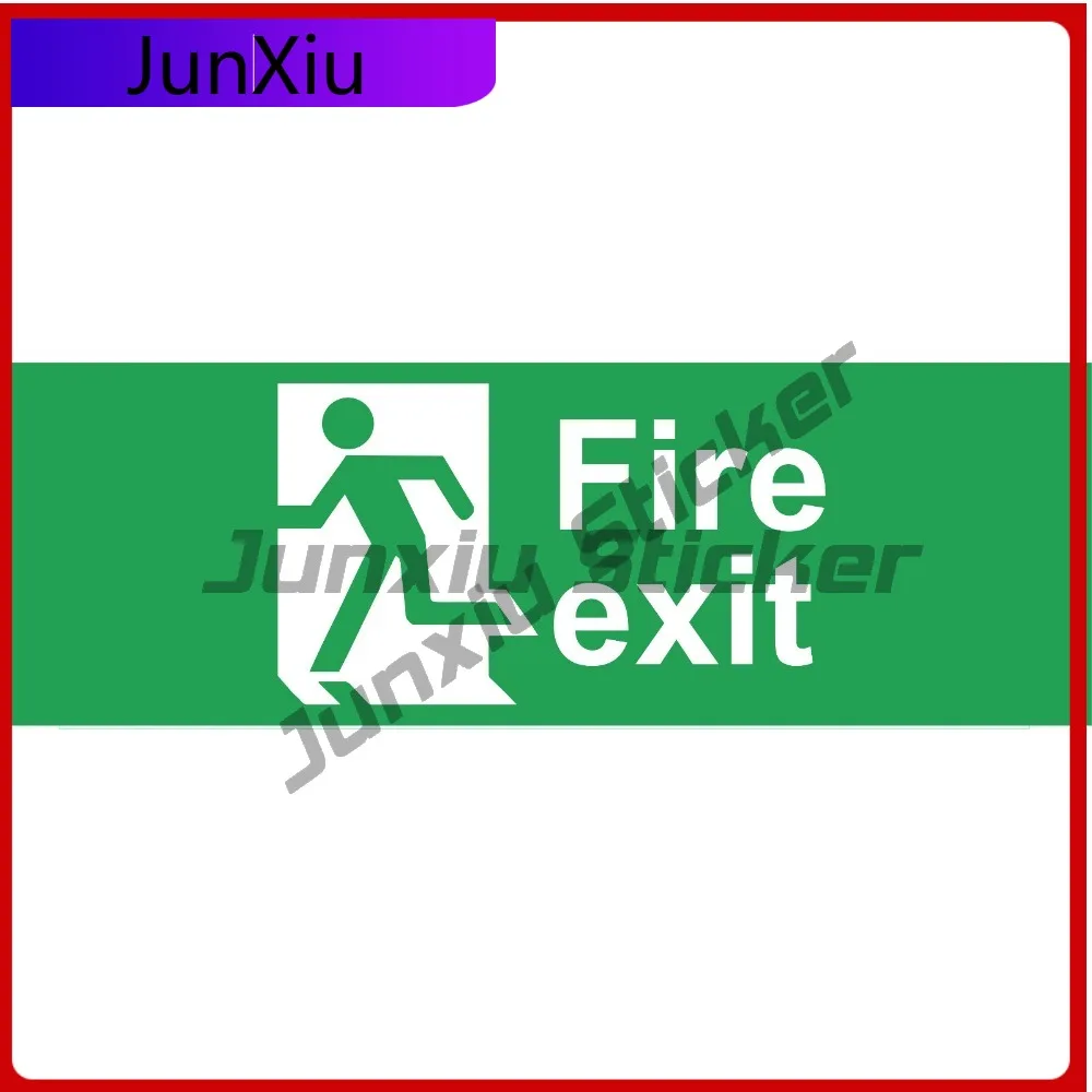 

Fire Exit Signs Cute Premium Vinyl Aesthetic Bumper Decal Accessory Waterproof Car Laptop Window Auto Exterior Gift Decor