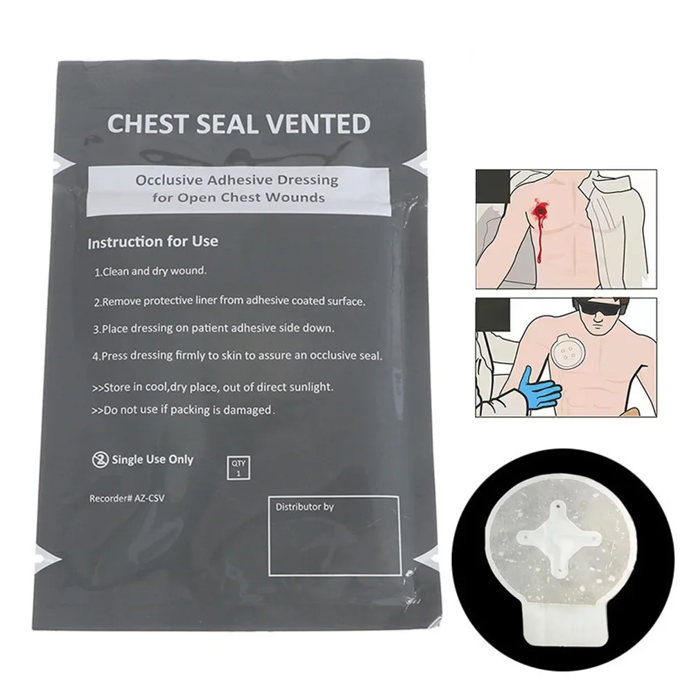 Chest Seal Quick Useful Chest Wound Emergency Occlusive Dressing Bandage First Aid Kit Accessories Rescue Chest Seal Vented