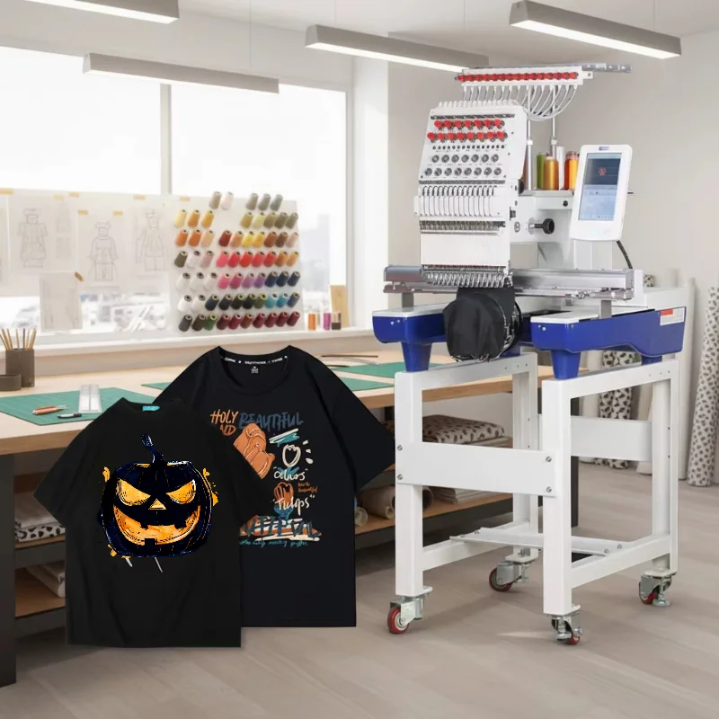 1055x10 and 1700 Computerized Double-Headed 12-Needle Industrial Embroidery Machine Hat Garment Home Embroidery Machine