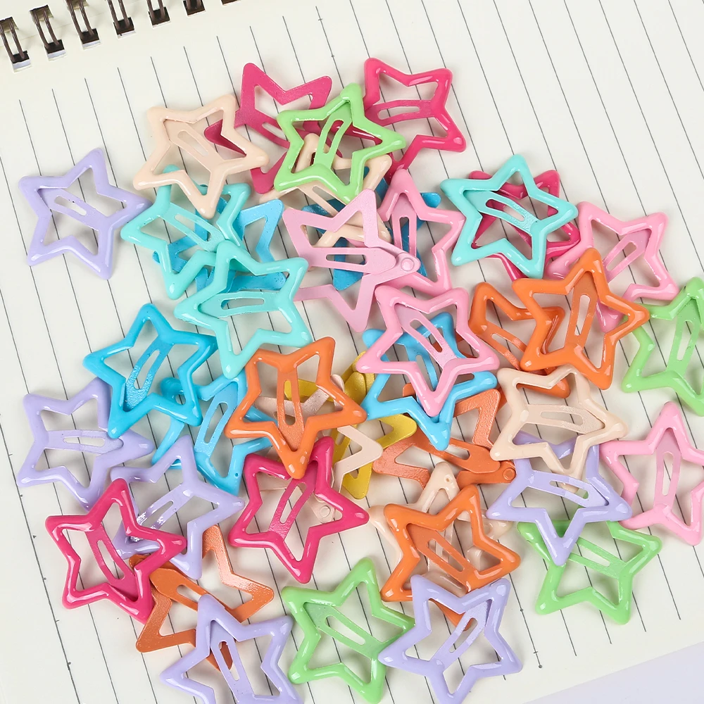 10pcs Metal Star BB Hairclip Colored Hairpins Girls Hair Pins DIY Kids Hair Clip Jewelry Making Hair Accessories Headwear