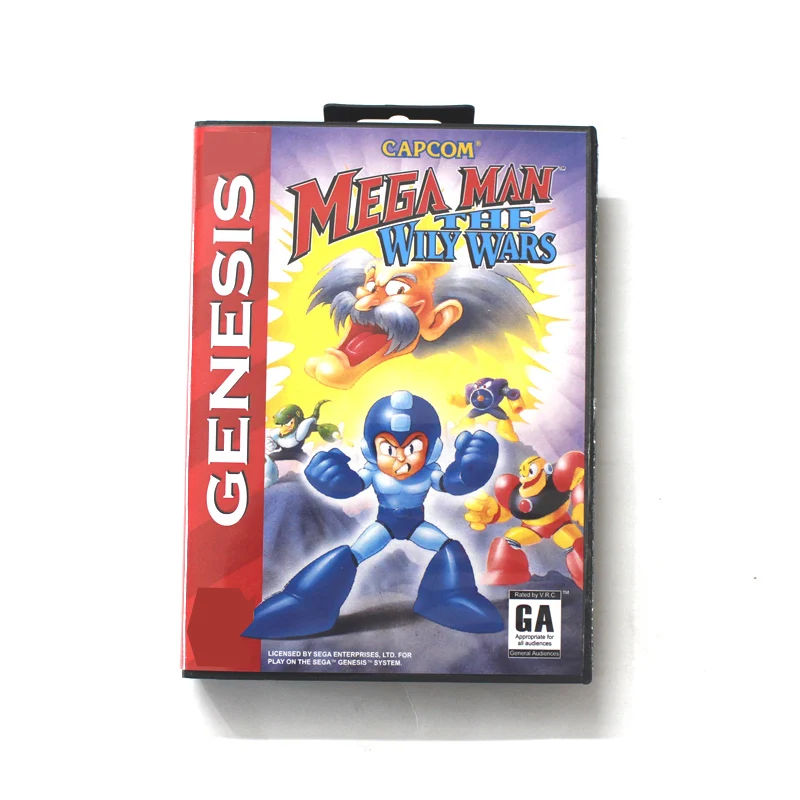 

Игровая карта Mega Man The Wily Wars MD, 16-битная обложка в США для Sega Megadrive Genesis с розничной коробкой