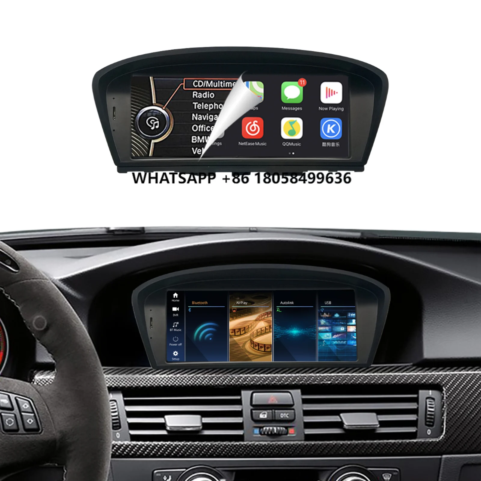 

8.8" HD 1920*720 Touch Screen Wireless Carplay Car Radio for BW 3 5 Series E60 E61 E90 2003-2012 Car Multimedia Linux Head Unit
