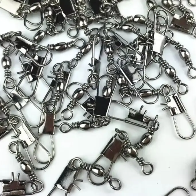 10pcs 4/6/8/10 Squid Jig Lure Swivels Fishing Bearing Rolling Swivel Solid Ring Fishing Connector fishing Accessories image 4