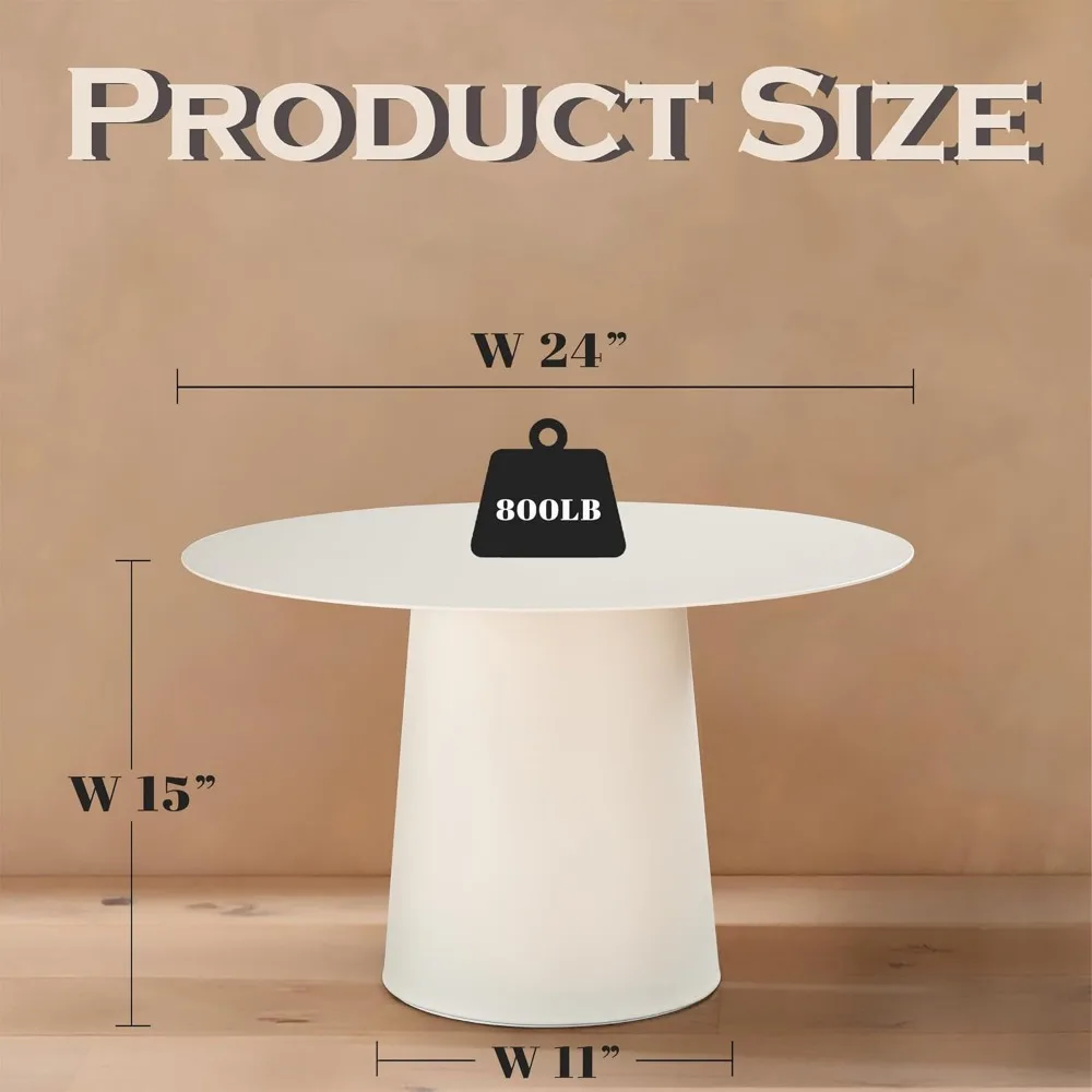 طاولة قهوة مستديرة صغيرة حديثة W24 في طاولة جانبية بيضاء مع حديد لغرفة المعيشة وغرفة النوم #2