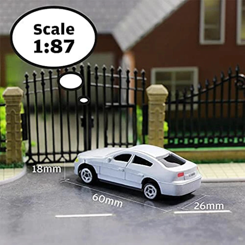 50Pcs 1:87 HO Scale Model Car Painted Car Models HO/TT/N Scale Railway Modeling Making Mat