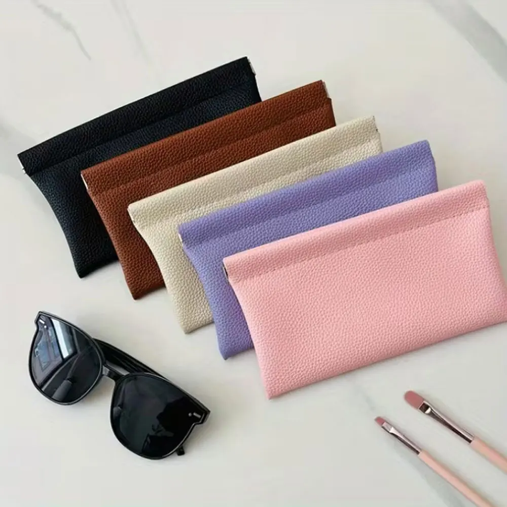 Clutch-Tasche mit großem Fassungsvermögen, Münzgeldbörse, Kartenhalter, Handytasche, Brillenaufbewahrung, schlichtes Design, Kunstleder