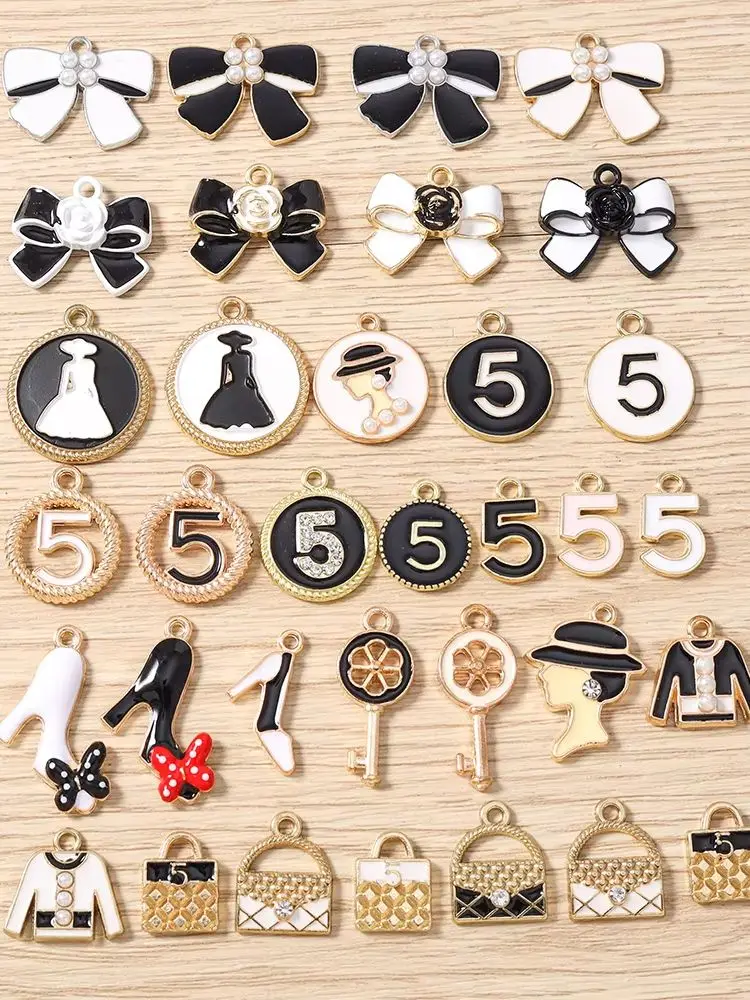 Tusember 10 Stück Emaille-Schleifenanhänger für Taschen, Schuhe, Schmuckherstellung, Ohrringe, Halsketten, DIY-Armbänder, Zubehör – Detail 1