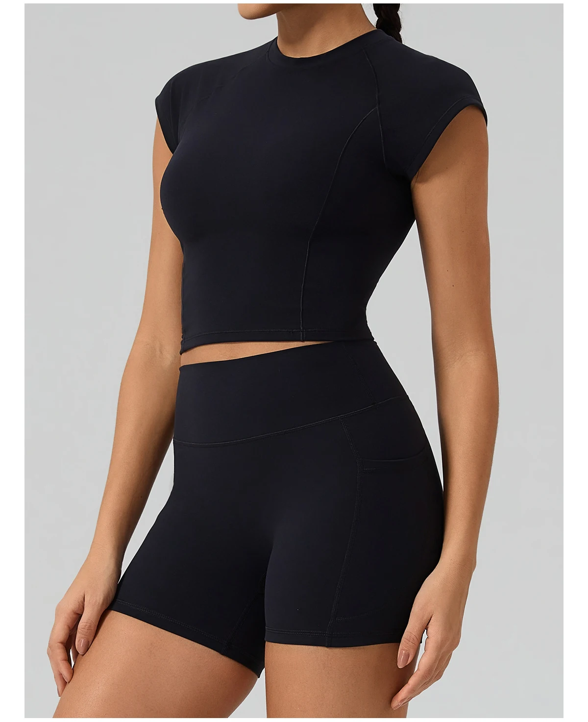 Hearuisavy Gym High Impact Kurzarm-Sport-T-Shirt für Damen, atmungsaktiv, schnell trocknend, eng anliegend, Yoga-Fitness-Tops, Lauf-Workout-T-Shirt – Detail 25