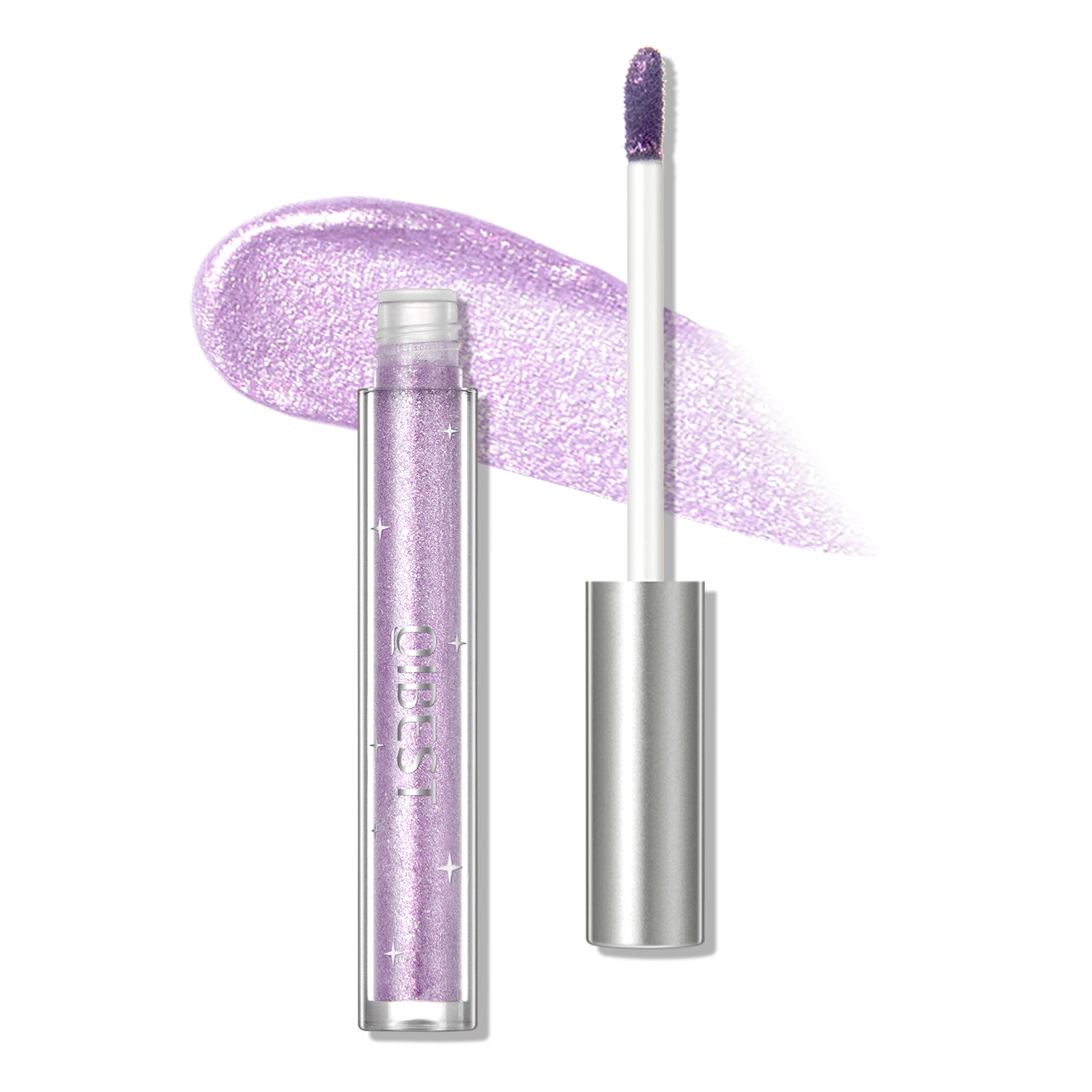 QIBEST 12 colores sombra de ojos líquida brillo lentejuelas nacarado tumbado gusano de seda pluma iluminador sombra de ojos resaltar delineador de ojos brillante