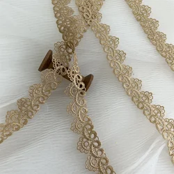 Venice bronze-gold scallop Lace trim Hollow out wave lace for Craft sewing Doll's dress Costume Supply DIY Sewing Choker