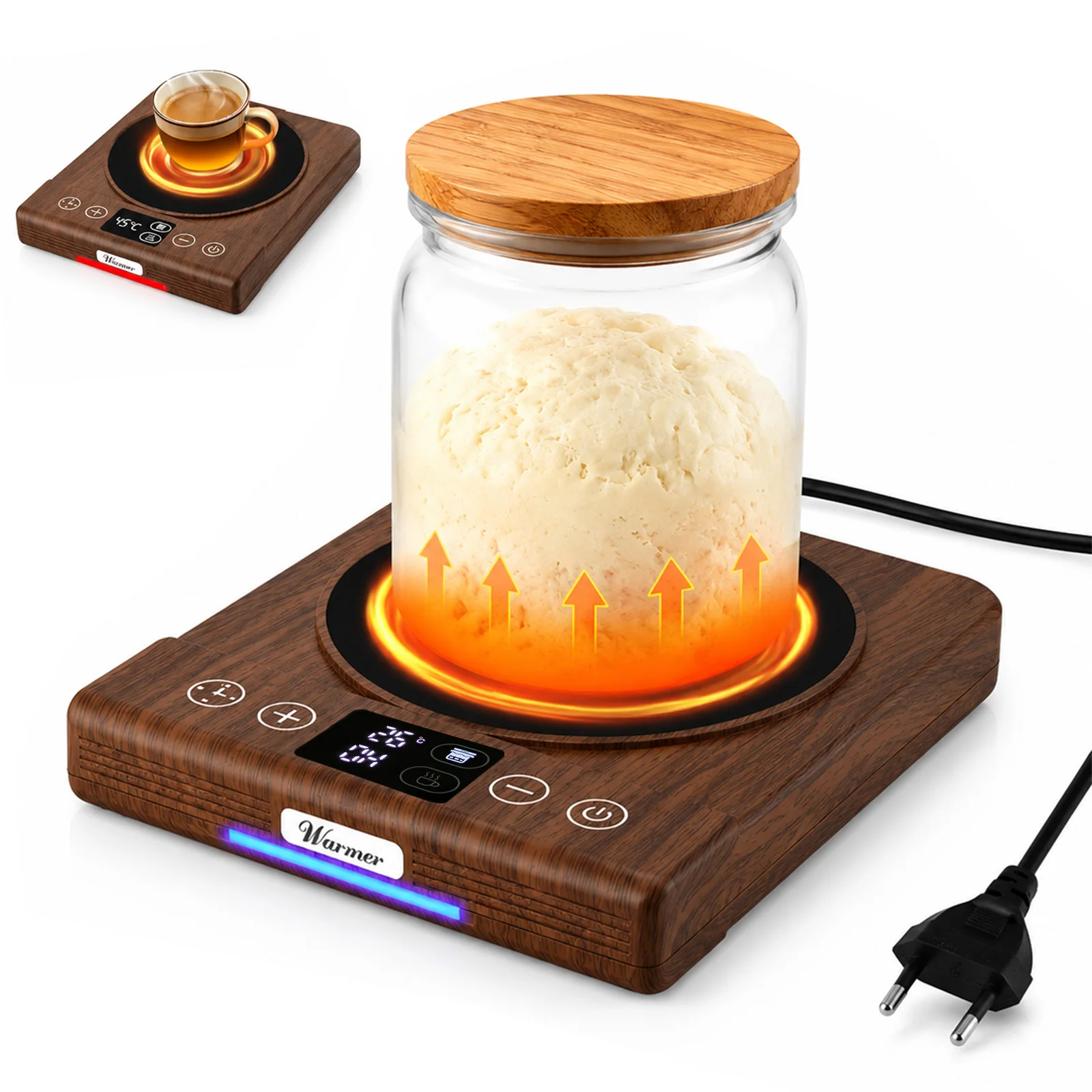 21‑38 ℃ Macchina per la lievitazione della pasta a temperatura costante e regolabile, con timer a display digitale e piastra riscaldante, ideale per la preparazione di pane a lievitazione naturale,