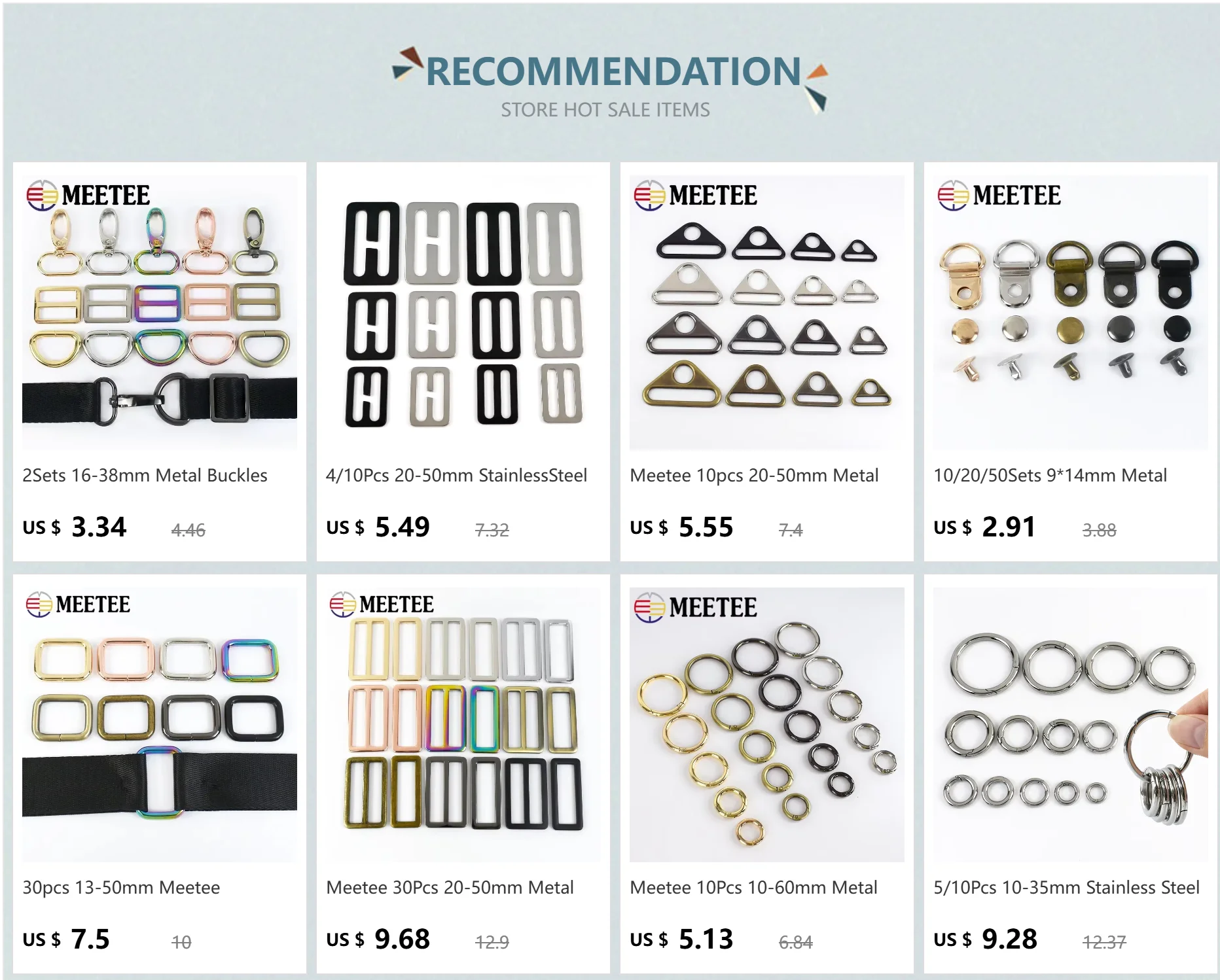 20 stücke Meetee O Ring 20-50mm Metall Runde Kreis für Kleidung Handtasche Schuhe Taschen Gürtel Schnallen Hardware leder Handwerk Zubehör – Detail 1