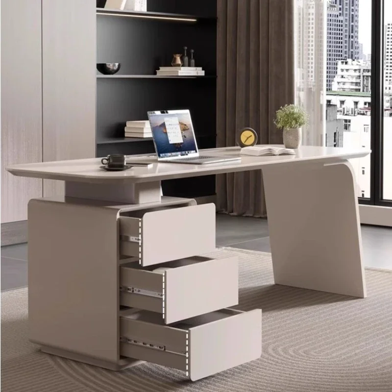 

# LMinimalist Elegant Computer Desk Mid Century Luxury Interior Furniture Modern Design Office Desk Power Strip ChestOf Drawers