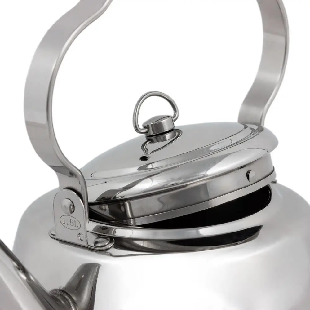Stainless Steel Teakettle for Indoor/Outdoor Use Over an Open Campfire or in Your Kitchen