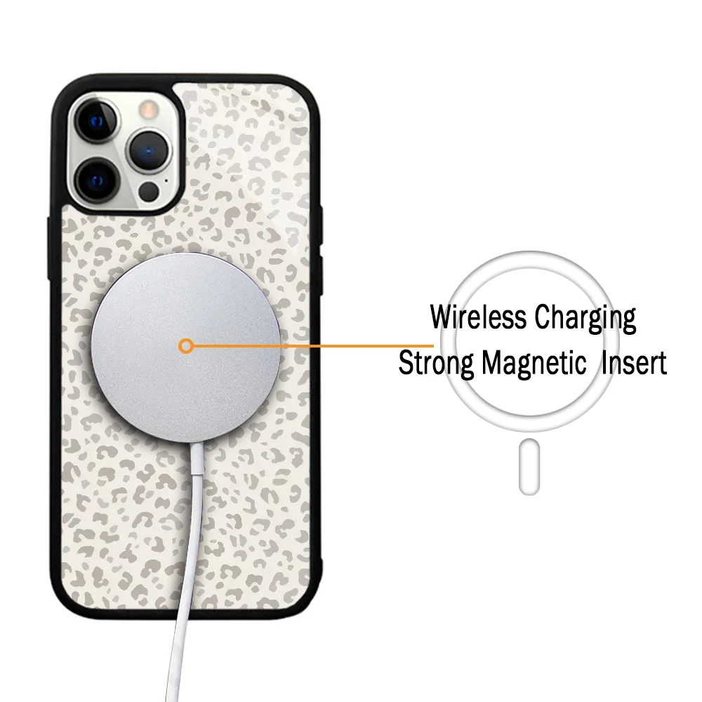 Scattered Cheetah Print Case For iphone 11 12 13 14 15 Plus Pro Max Mirror Acrylic For Magsafe Wireless Charging