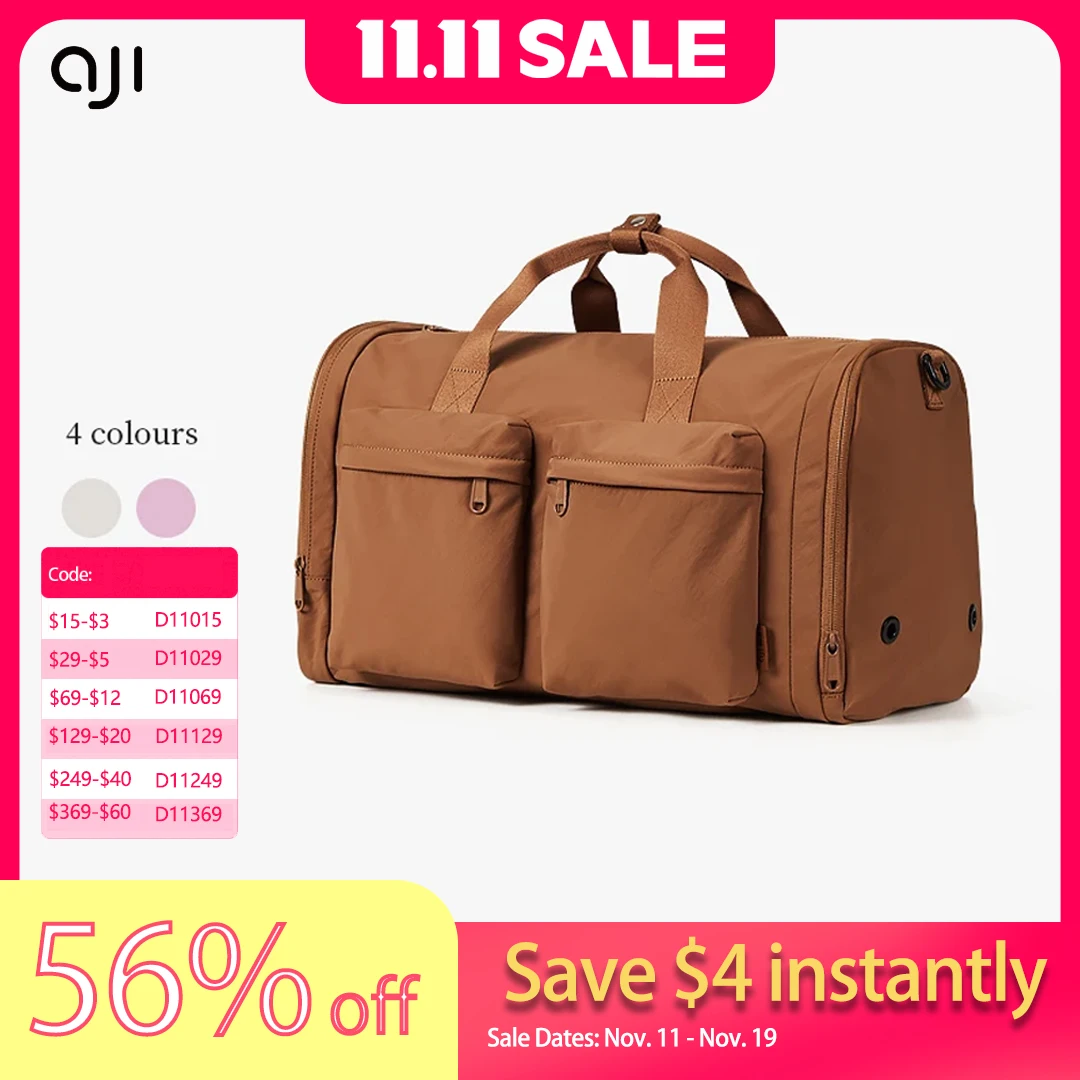 

AJI Travel Bag Convertible Travel Handbag Women Lightweight Large Capacity 32L Carry-On Bag with Independent Shoe Compartmen