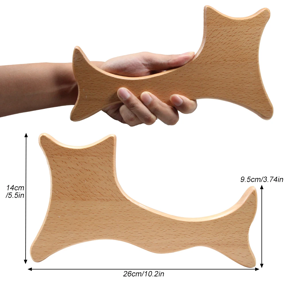 1Pc Wood Therapy Massage Tool Drewniany masażer drenażowy limfatyczny Jednoręczne narzędzia do rzeźbienia ciała do Maderoterapii, antycellulitowy