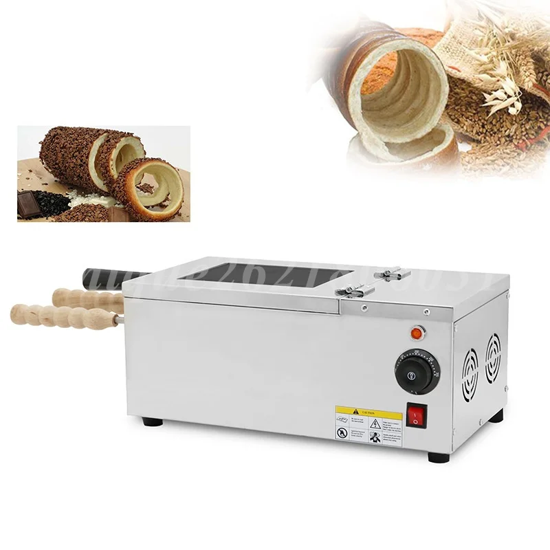 

Automatic Chimney Cake Cutter Baking Machine 2 Stainless Steel Rollers Kurtos Kalacs Oven Electric Chimney Ice Cream Bread Oven