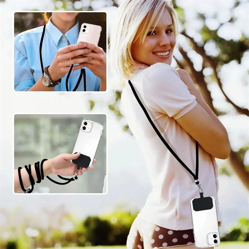 2Pcs Universal Adjustable Phone Lanyard Strap Mobile Phone Hanging Rope Neck Straps Anti-lost Lanyards Cell Phone Accessories