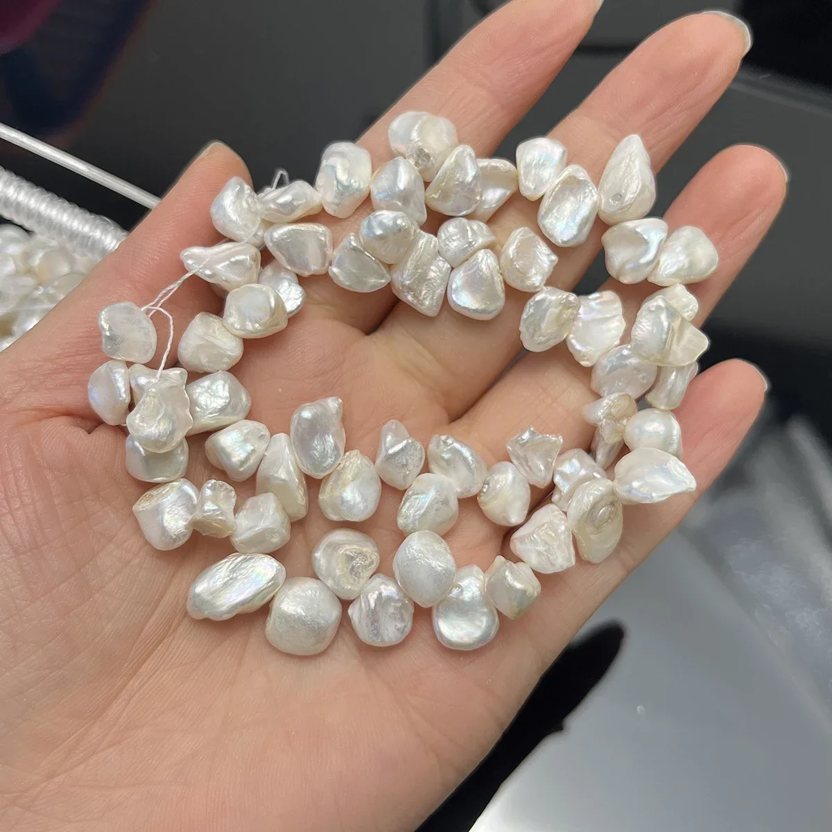 

9-10mm AA Natural Petal Freshwater Baroque Irregular Polished Bead Jewelry Make DIY Necklace Bracelet Accessories Gift Women