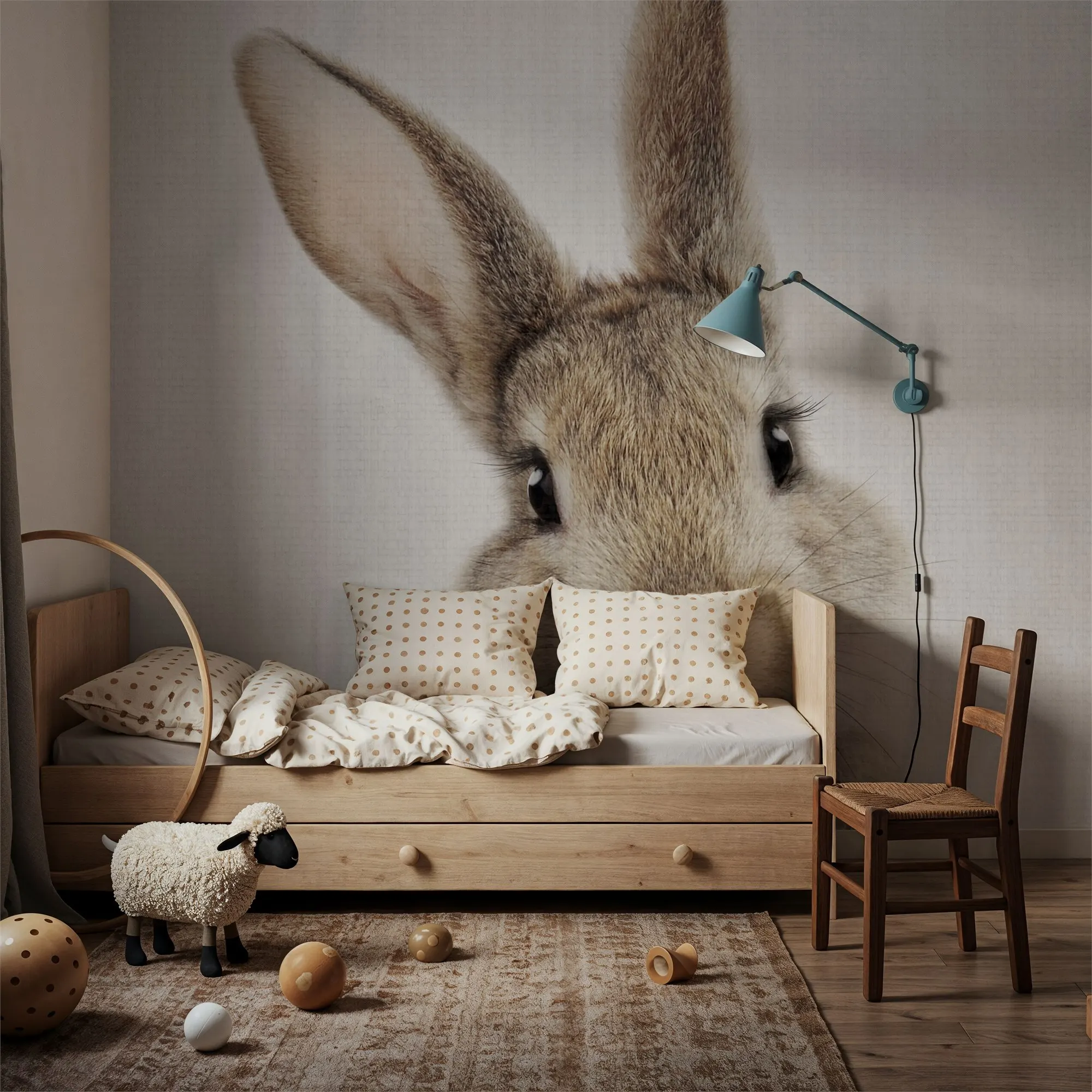 

custom Peekaboo Bunny 3d Wall mural peel and stick wallpaper