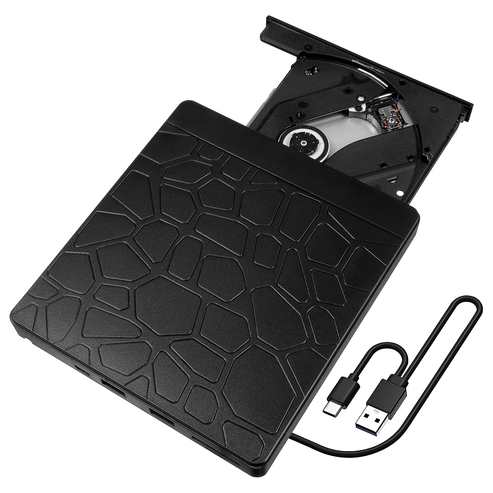 Multifunctional External Cd Dvd Drive Burner Usb Type-C Fast Transfer Compact External Disc Drive For Laptop Desktop