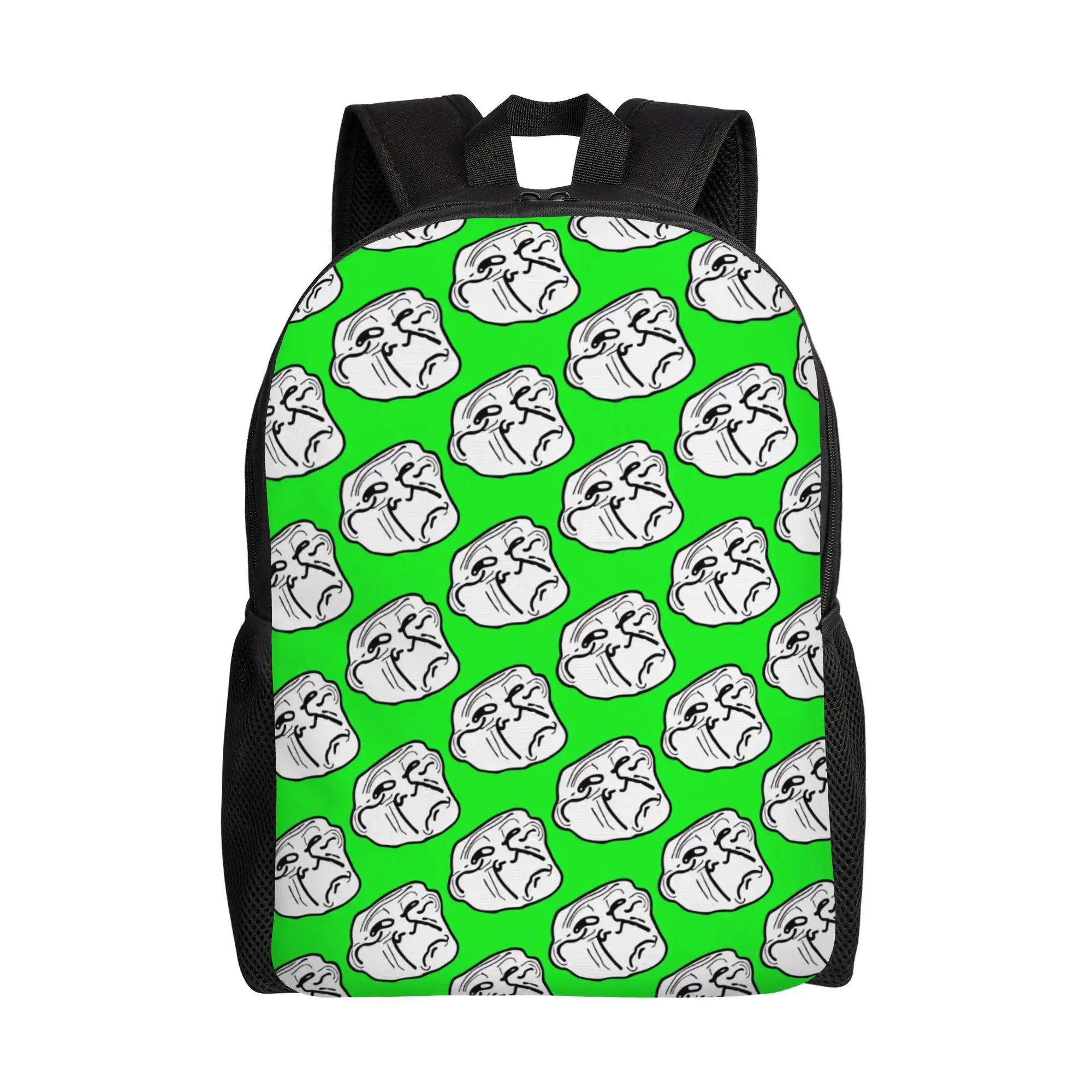 Trollface Rage Comic Meme Image Of A Character Backpack Funny Backpacks Girl Outdoor Style Lightweight High School Bags Rucksack