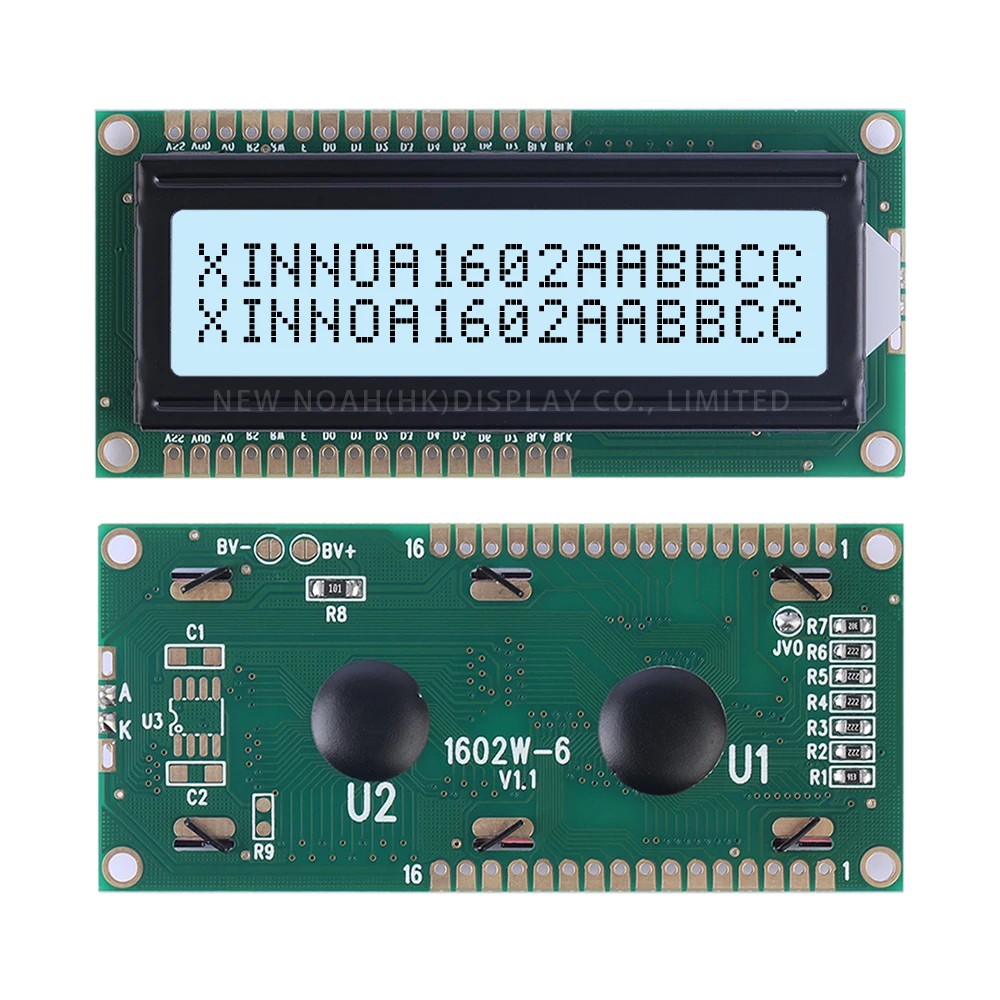 Gray Film Black Letters 1602W-6 16X2 Large Window 2*16 LCD Large Window 5V 3.3V AIP31066L Character LCD Module Display Screen