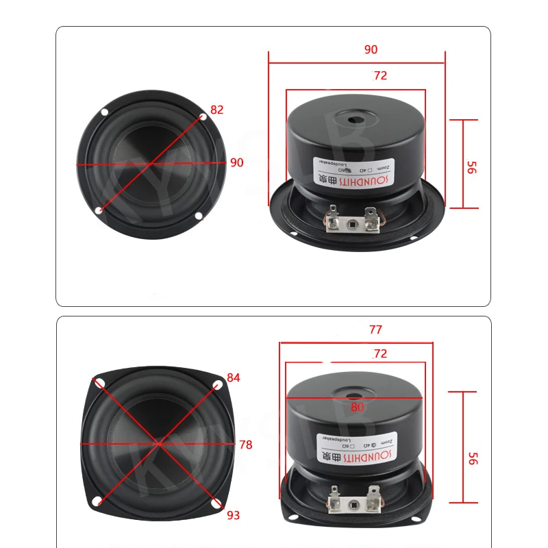 KYYSLB 25 ~ 60W 3 pollici altoparlante Driver unità Woofer Subwoofer Bass Hifi lavabo tessuto potente suono amplificatore Audio altoparlante