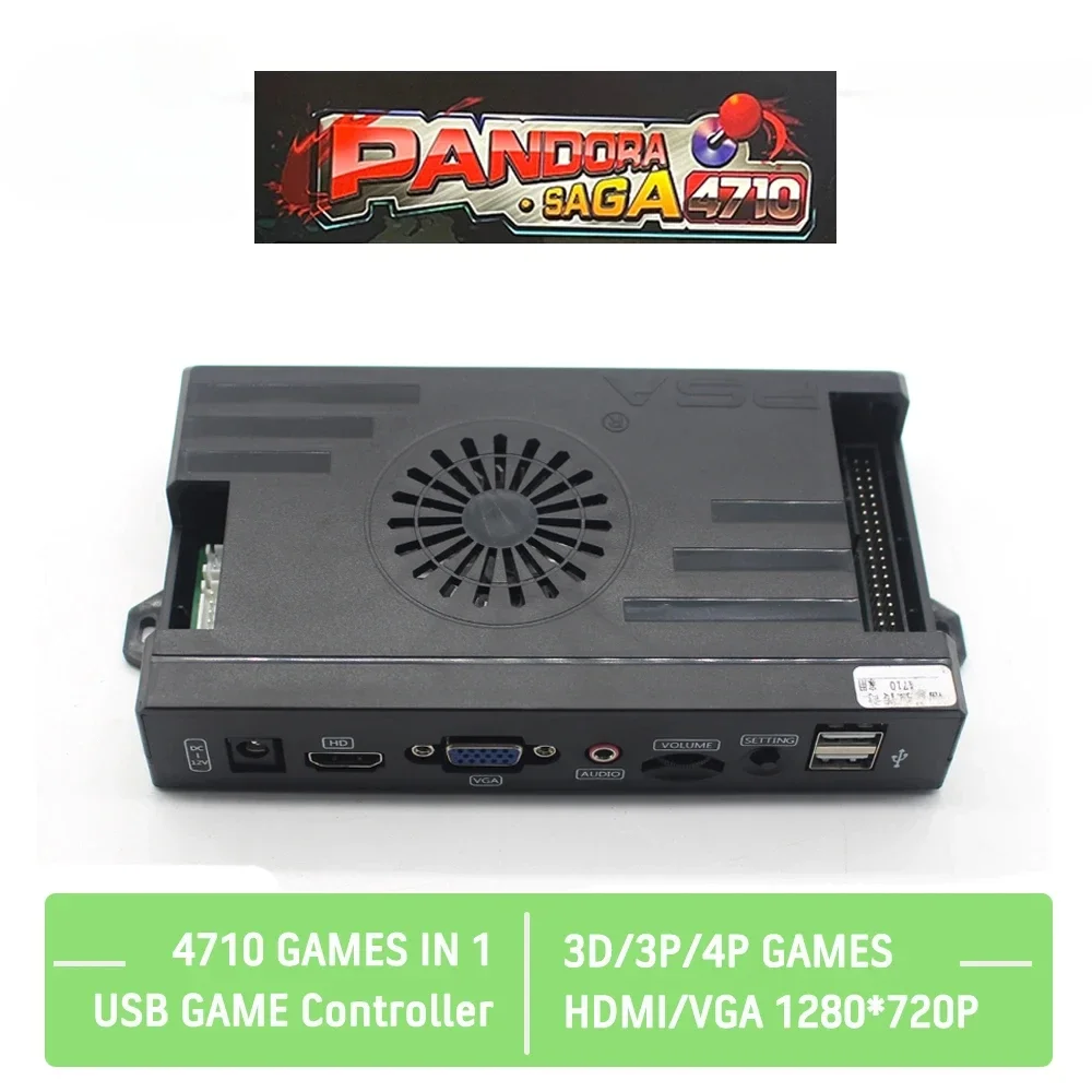 New 3D Pandora 9s 4710 in 1 Box PCB Game Board Arcade Multigame Motherboard 3 4 Players VGA HDMI for Retro Console