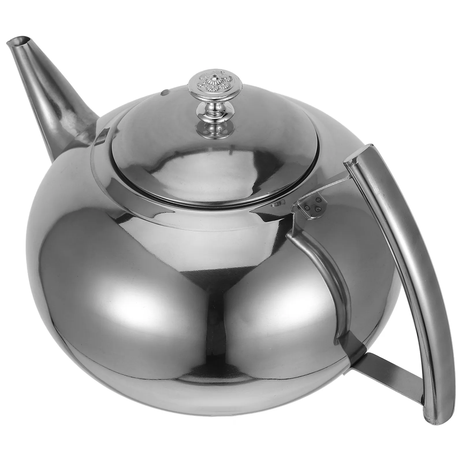 

Чайник из нержавеющей стали со встроенным фильтром для заваривания цветочного чая, для коммерческого использования, совместим с индукционными плитами, металлический заварочный чайник