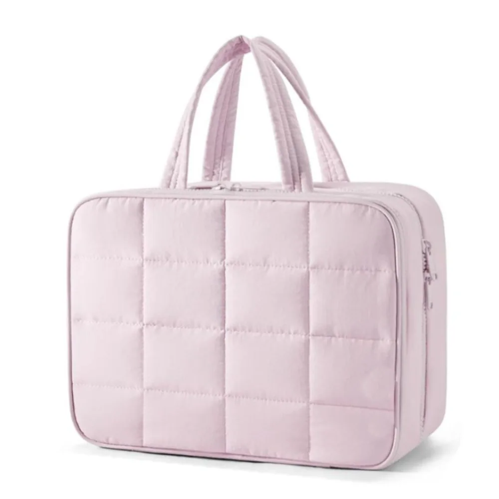 Maniglia borsa da toilette da viaggio borsa da viaggio portatile da donna di grande capacità borsa da trucco leggera e soffice