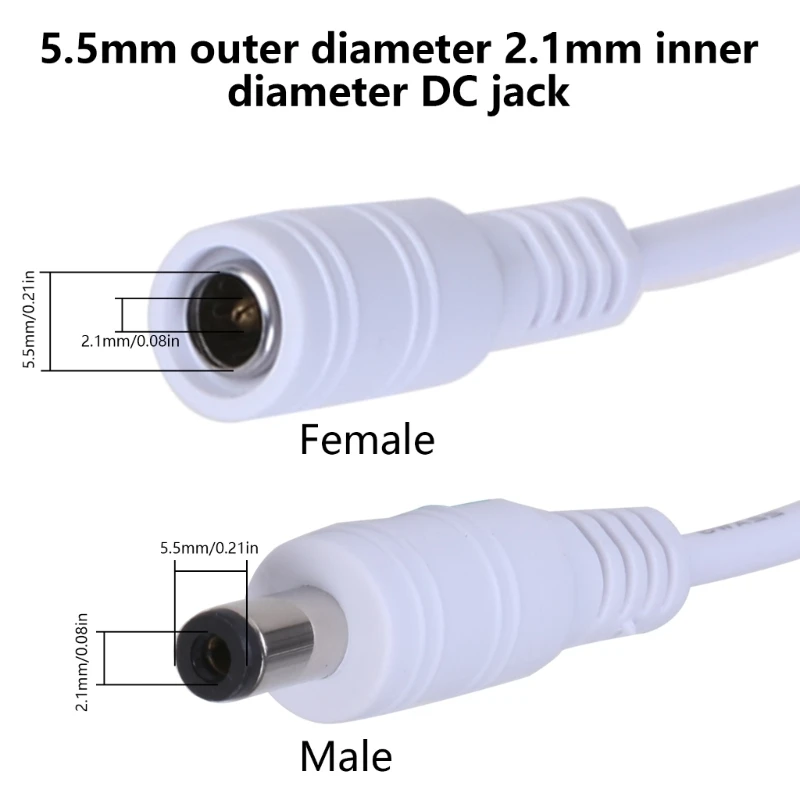 Cavo alimentazione da 5,5x2,1 mm a 5,5x2,1 mm da femmina a maschio per telecamere sicurezza CCTV