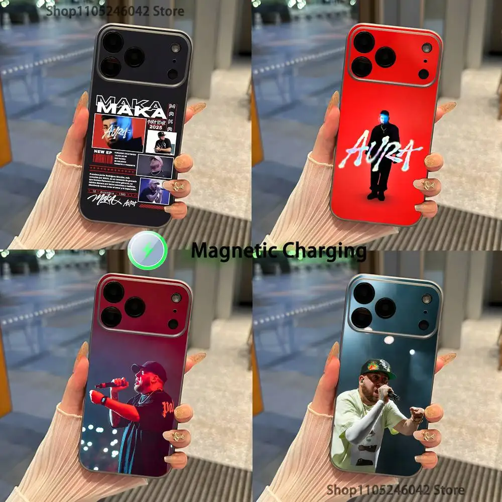 

Rapper M-Maka Aura 2025 Tour For iPhone 17,16,15,14,13,12,11,Pro,Max,Plus Transparent gray Phone Case Magnetic Wireless Charging