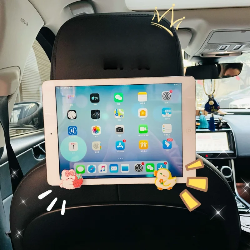 خطاف مدمج مثبت على السيارة مع نمط كرتوني إبداعي للسيارة، مطاط ناعم للاستخدام في السيارة، خطافات مسند الظهر لمقعد السيارة الخلفي