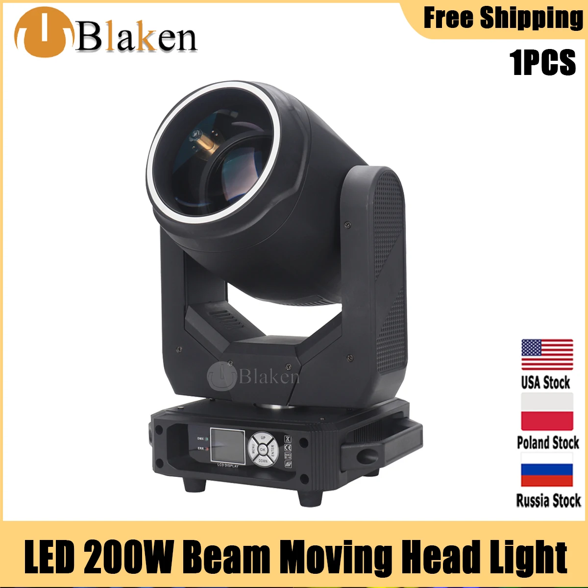 

No Tax 1Pcs/Lot Beam 200W Moving Head Lighting DMX 512 Control 24Prism For DJ Bar Disco Concert Party Activities Fast Delivery