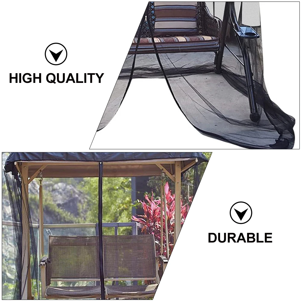 Columpio a prueba de mosquitos, duradero, plegable, portátil, para Patio, Camping, uso al aire libre, cierre de cremallera, pantalla de malla, red resistente para tienda