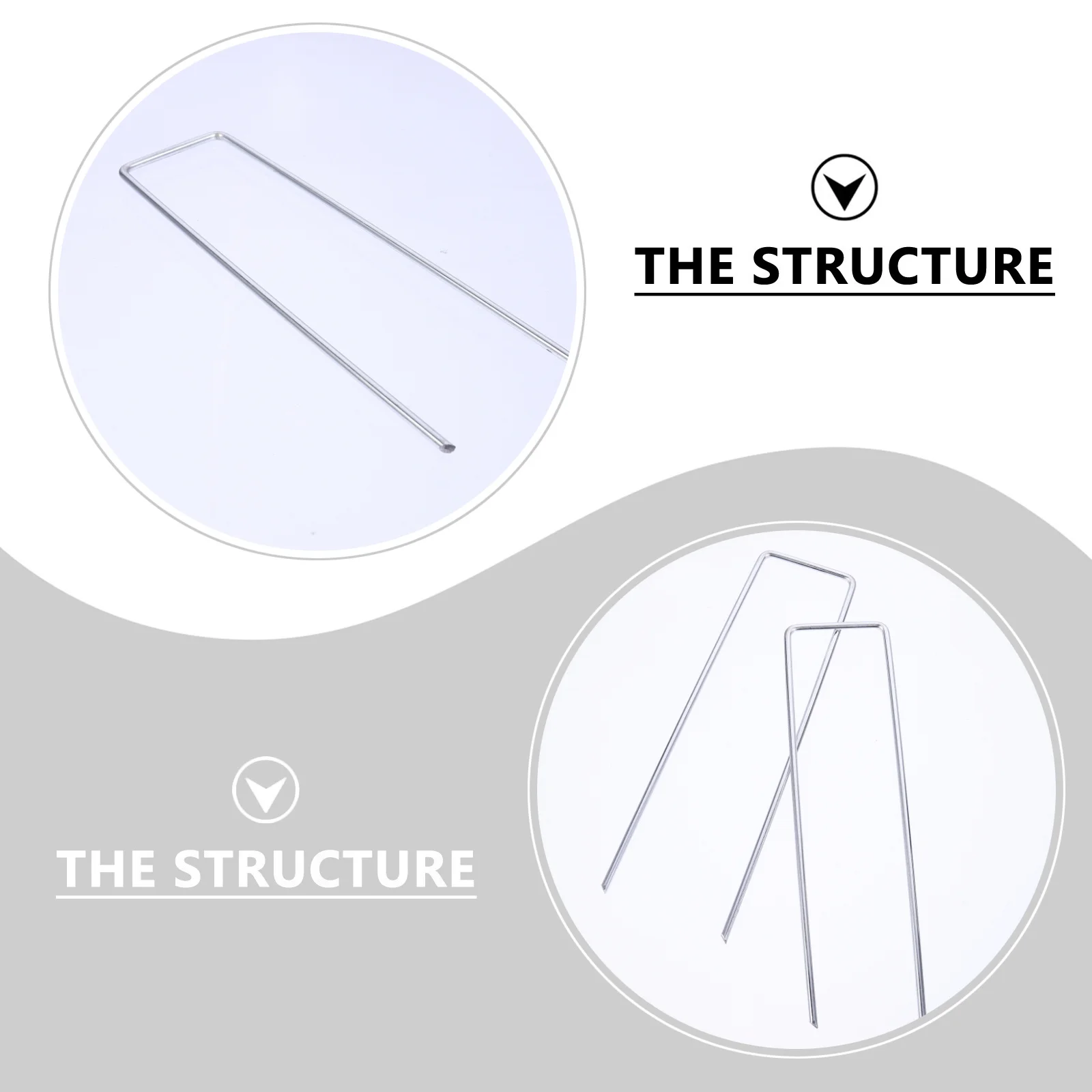 

50Pcs Metal U-Shaped Ground Nails Pegs Grass Cloth Tent Stakes Camping Anchors Garden Landscaping Outdoor Use Tent Nails