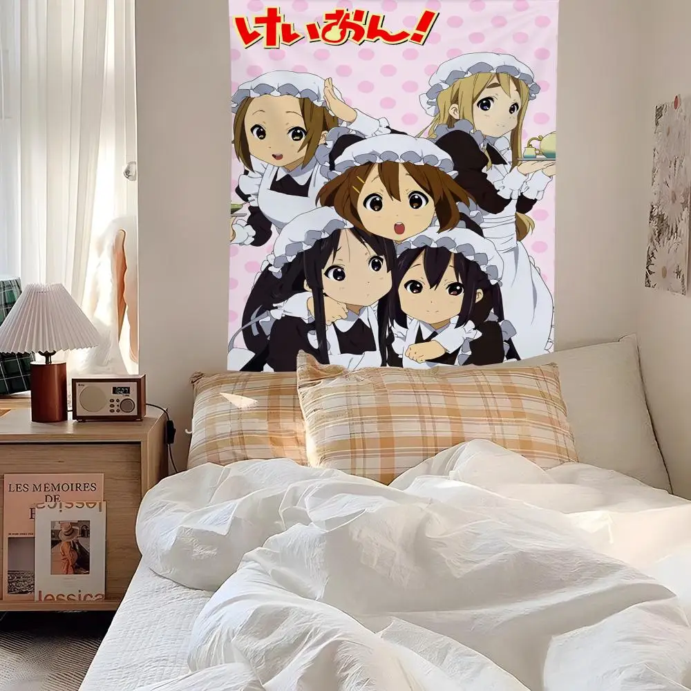 1PC Anime Kawaii Girl K-On Cute Tapestry Background Art Decor For Bedroom Living Room Bar Garden Outdoor  Wall Decor