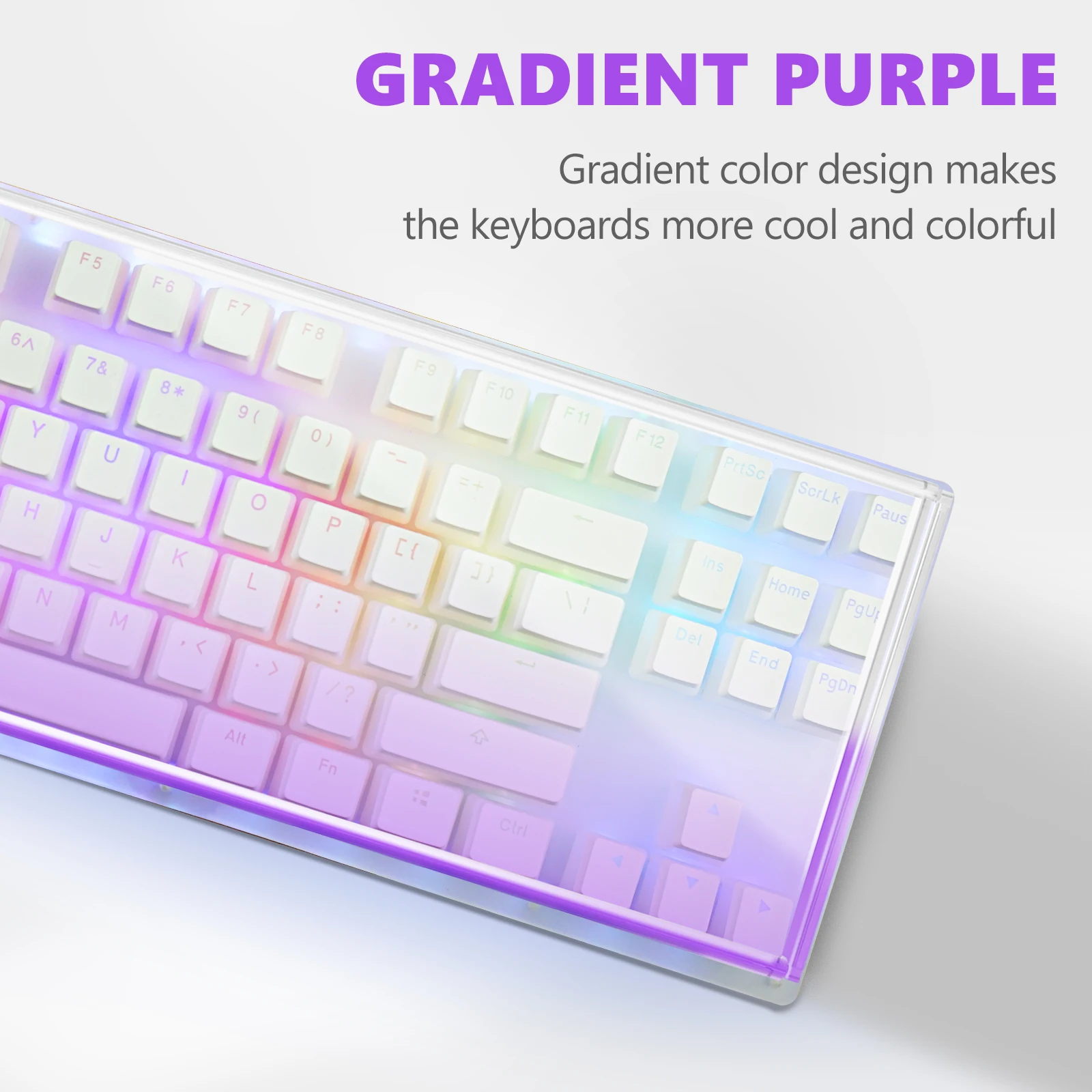 Teclado Geekria Tenkeyless Acrílico, Capa Protetora para Computador TKL 80% Compacto de 87 Teclas, Teclado Mecânico para Jogos