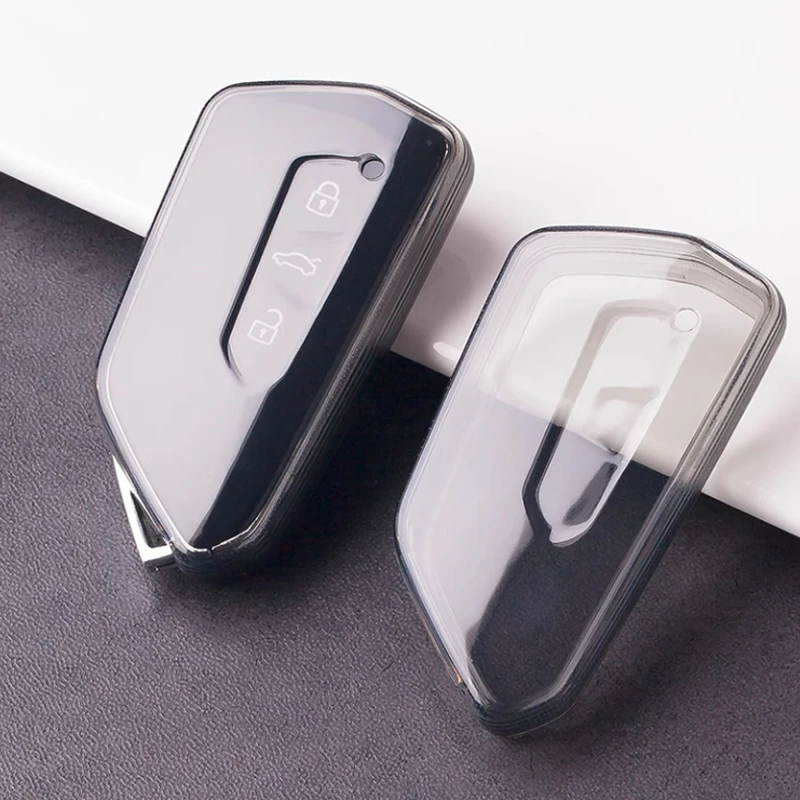 Soft TPU Car Key Case For VW Volkswagen Golf 8 ID.3 ID.4 Skoda Octavia A8 MK4 MK8 GTI R Seat Leon Mk4 Cupra Formentor Key Holder view 6