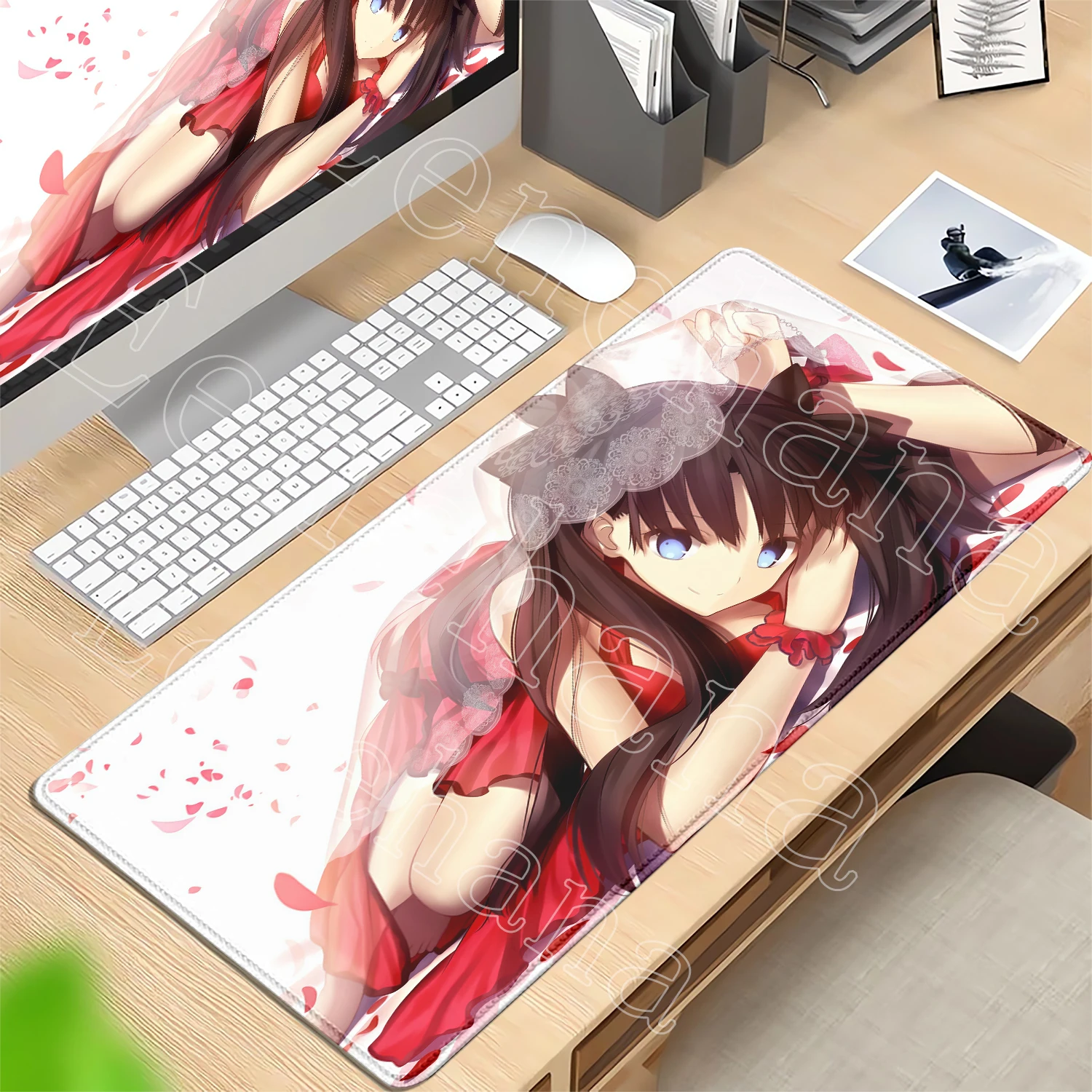 Pretty Tohsaka Rin Fate/Stay Night Anime Mouse Mats Extended Wear Resistant Washable Playmat Mousepads Keyboard Pad Office Decor