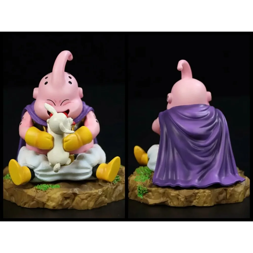 Dragon Ball Fat Majin Buu Action Figures Super Saiyan Dog Licking Scene Sitting Position Good Guy Pendant Boxed Figure Anime