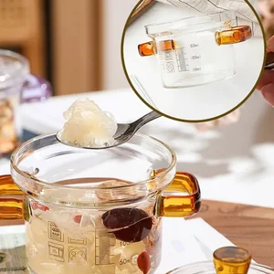 غطاء مقاوم للحرارة مع مقياس ، أواني طهي صغيرة من البورسليكات ، مقبض عالي البورسليكات ، مطبخ وطعام ، تجهيزات مطابة أفضل 8 تجهيزات مطابخ زجاجية للبيع - رقم 5